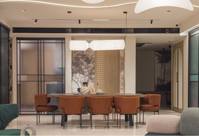 "Japanese style interior design by P&S Associates in Shizen House, Ahmedabad"